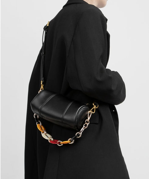 Color Chain Barrel Bag